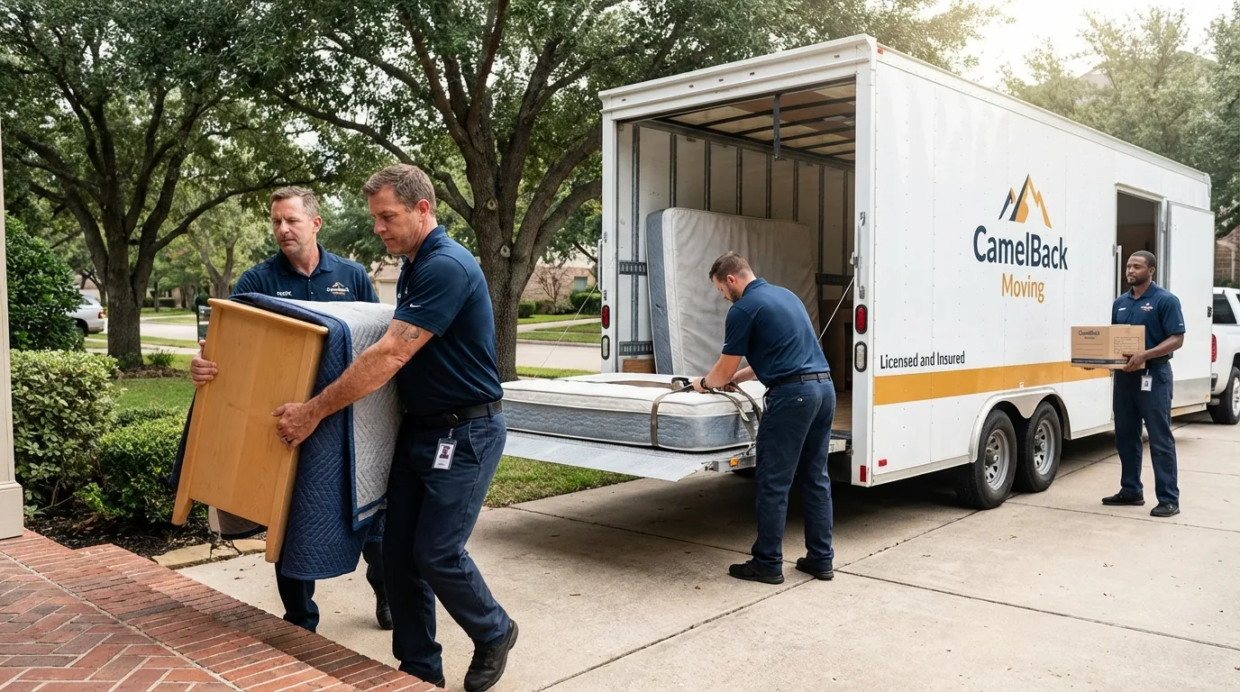 Crew loading residential truck for cross-state move from Sergeant Bluff, IA